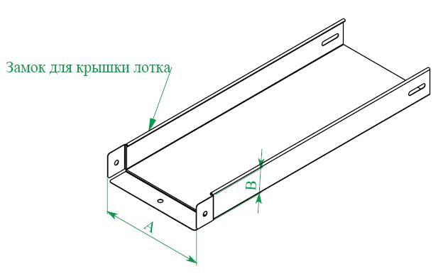 Лоток неперфорированный 200х100х3000 0,7 мм LNPZ-200/100-0,7/3 RC19 (☑ ...